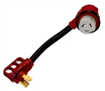 Valterra A10-5050D90 Mighty Cord LED 50AM-50AF Adapter Cord - 12"