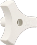 JR Products 20185 Tri-Lug Window Crank Knob With 13/16" Shaft, White