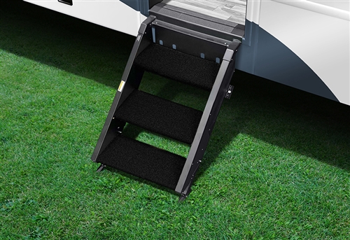 Prest-O-Fit 2-0518 Step Rug For StepAbove RV Entry Steps - 19-1/2" Width - 3 Piece - Obsidian Black