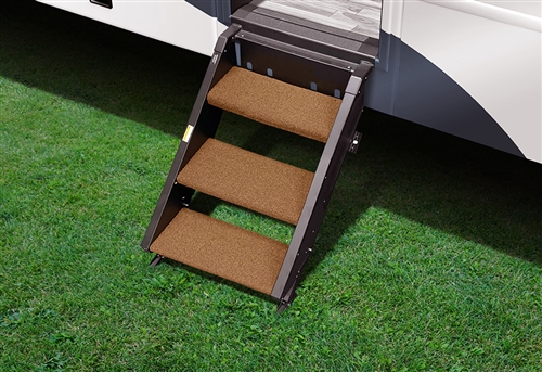 Prest-O-Fit 2-0519 Step Rug For StepAbove RV Entry Steps - 19-1/2" Width - 3 Piece - Buckskin Brown