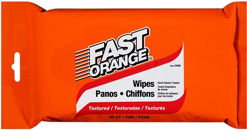 Permatex 25050 Fast Orange Fine Pumice Hand Cleaner - 25 Wipes