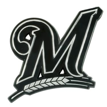 Sports Licensing Solutions 26636 FanMats Peel & Stick Chrome Emblem - Milwaukee Brewers