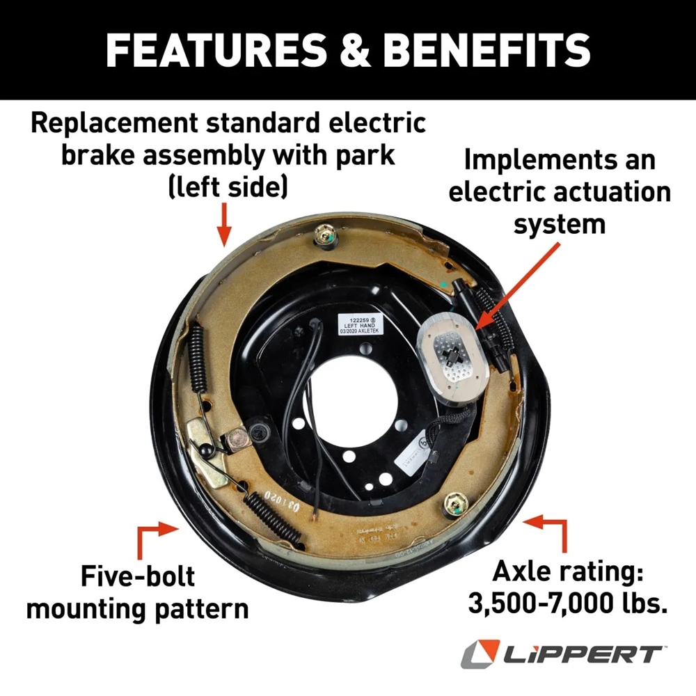 Lippert 298275 Left Hand Electric Brake Assembly