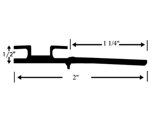 AP Products 018-384 White EK Slide-Out Seal Base With 1 1/4" Wiper - 1/2" x 2" x 35'