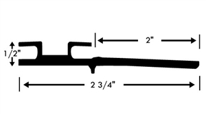 AP Products 018-426 White EK Slide-Out Seal Base With 2" Wiper - 1/2" x 2 3/4" x 35'