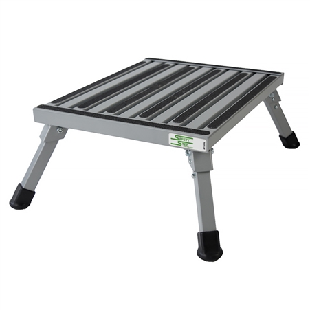 Safety Step F-08C-V Large Folding Step Stool - Silver - 8"