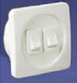 Frilight 48602WHWH Euro Double Rocker Switch - White