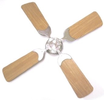 LaSalle Bristol 12V 36" RV Ceiling Fan Nickel With Cherry Blades