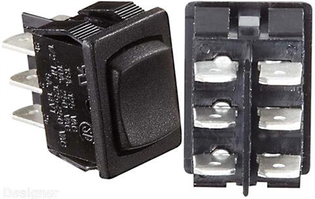 RV Designer S451 10A DC DPDT Rocker Switch - Black