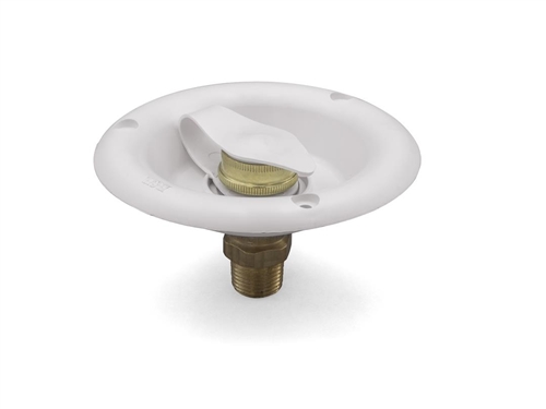 Thetford 94218 Fresh Water Dish w/ Brass Check Valve - Polar White