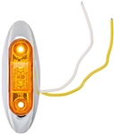 Peterson Slim-Line Clearance/Side Marker Light With Chrome Bezel, 3.95" x 1.35", Amber