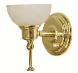 Elegant Frosted Sidewall Sconce, Polished Brass