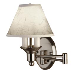 Gustafson 54AM508XYZ23 Satin Nickel Shaded Swing Arm Wall Lamp