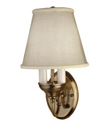 Gustafson 53AM507XYZ6 Antique Brass Sidewall Lights With Fabric Shades