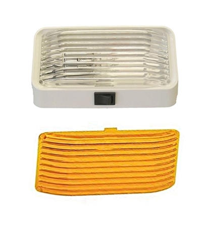 LaSalle Bristol GSAM4018 RV Porch Light With Clear And Amber Lenses - With Switch