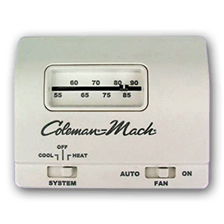 Coleman Mach 7330B3441 Analog Single Stage Heat/Cool RV Air Conditioner Thermostat - White - 24 Volt