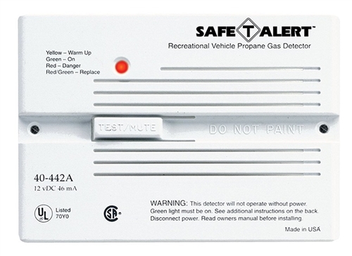 Safe-T-Alert 40 Series Propane/LP RV Gas Detector - Flush Mount - White