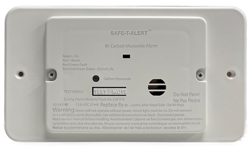 Safe-T-Alert Series 25 Dual CO/LP RV Gas Alarm With Trim Ring - White