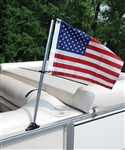 Taylor Made 921 Pontoon Rail Flagpole Mount With 24" Pole And US Flag