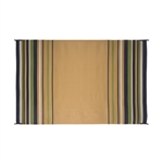 Faulkner Reversible RV Patio Mat - Navy, White, Lime & Beige Striped Design - 9' x 12'