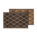 Faulkner 68888 Reversible RV Patio Mat - Black & Beige Diamond Design - 9' x 12'