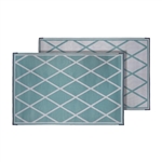 Faulkner 68902 Reversible RV Patio Mat - Turquoise & White Diamond Design - 9' x 12'