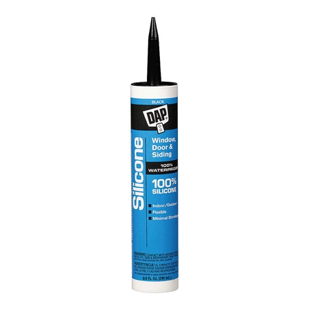 DAP 7079808642 100% Silicone Window & Door Sealant - Black - 10.1 Oz