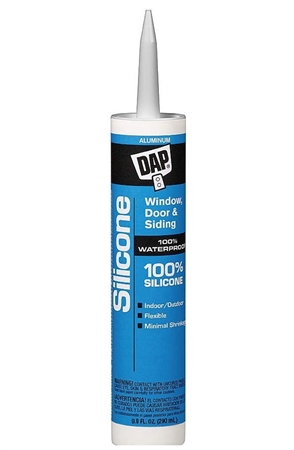 DAP 7079808643 100% Silicone Window & Door Sealant - Silver - 9.8 Oz