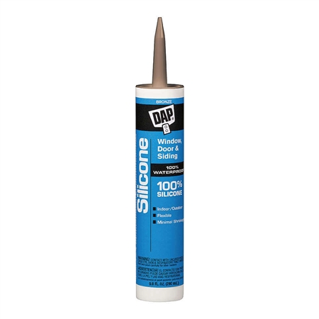 DAP 7079808647 100% Silicone Window & Door Sealant - Bronze - 9.8 Oz