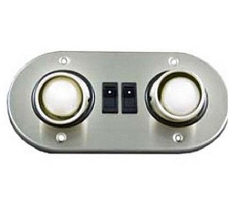 Gustafson Double Eyeball Directional RV Reading Light - Satin Nickel