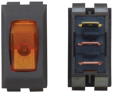 Valterra DG133PB SPST Illuminated On/Off Rocker Switch - Amber/Brown - 3 Pack