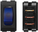 Valterra SPST Illuminated On/Off Rocker Switch - Blue/Black - 3 Pack