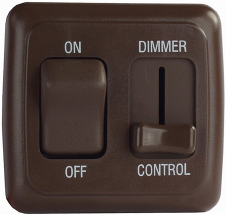 Valterra DGD3218VP Dimmer On/Off Rocker Switch with Bezel - Brown