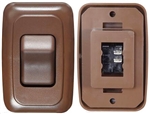 RV Designer S631 DC SPST Single Contoured Rocker Switch - Brown