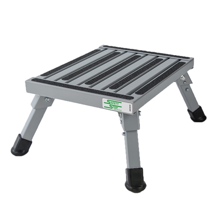 Safety Step S-07C-V Small Folding Step Stool - Silver - 7"