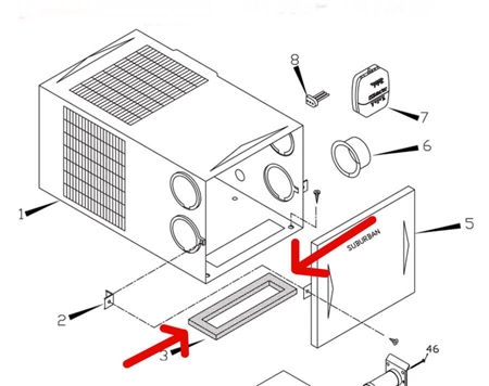 Suburban 520009 Bottom Duct and Gasket Kit For NT Series Furnaces