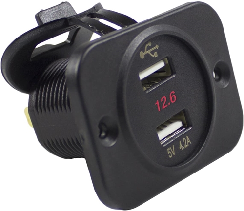 WirthCo 20602 Dual USB Port With Weatherproof Cover, 5V, 2.1A