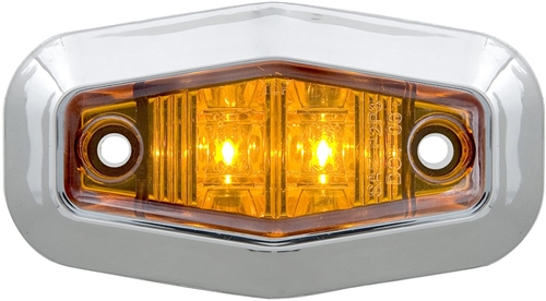 Optronics MCL13ATRS LED Mini Sealed Side Marker Light With Chrome Base - Amber