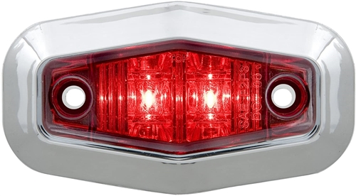 Optronics MCL13RTRS LED Mini Sealed Side Marker Light With Chrome Base - Red