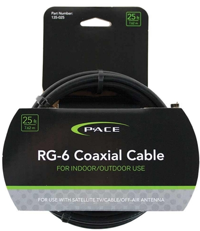 Pace International 135-025 RG6 Coaxial Cable - 25'