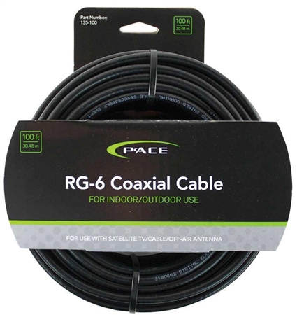 Pace International 138-100 RG6 Coaxial Cable - 100'