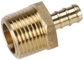 Elkhart Supply 51121 BestPEX Brass Male Insert Adapter Fitting 3/8 Barb x 1/2 MPT