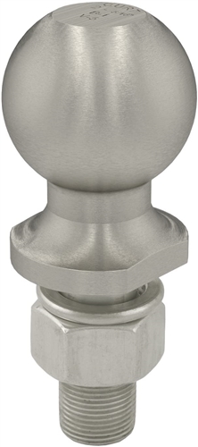 Curt 40053 2" Stainless Steel Hitch Ball, 1" Shank Dia, 2-1/8" Shank Length, 6,000 Lbs