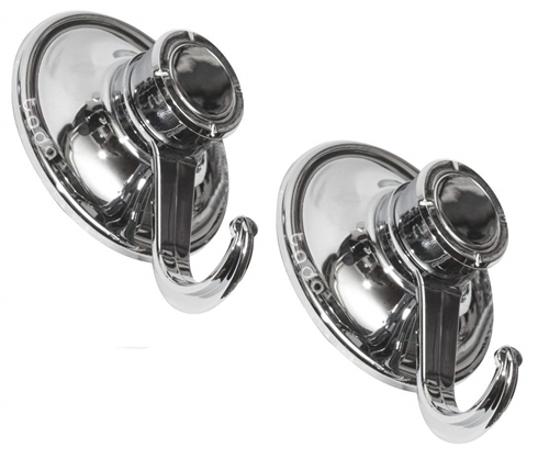 Jascor TD70H2P Chrome Finish Suction Hooks - Large - 2 Pack