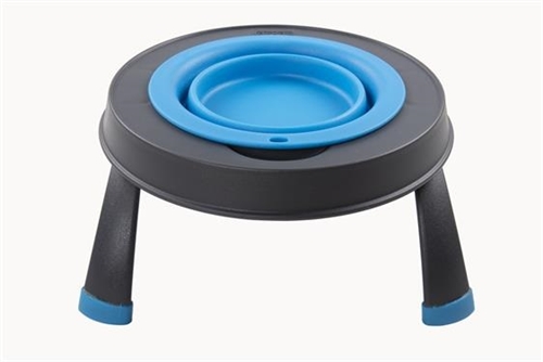 Dexas International PW1304322194 Single Small Elevated Pet Feeder - Pro Blue