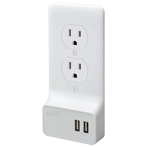 iLive IAWP28W Dual AC / USB Wall Plate Cover