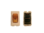 DG183VP SPST Illuminated On/Off Rocker Switch - Ivory/Amber