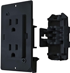 Valterra Dual Receptacle With Cover, 125V, Black