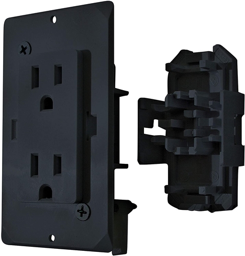 Valterra DG15BKVP Dual Receptacle With Cover, 125V, Black