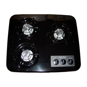 Suburban 3 Burner, Drop-In Cooktop - Black